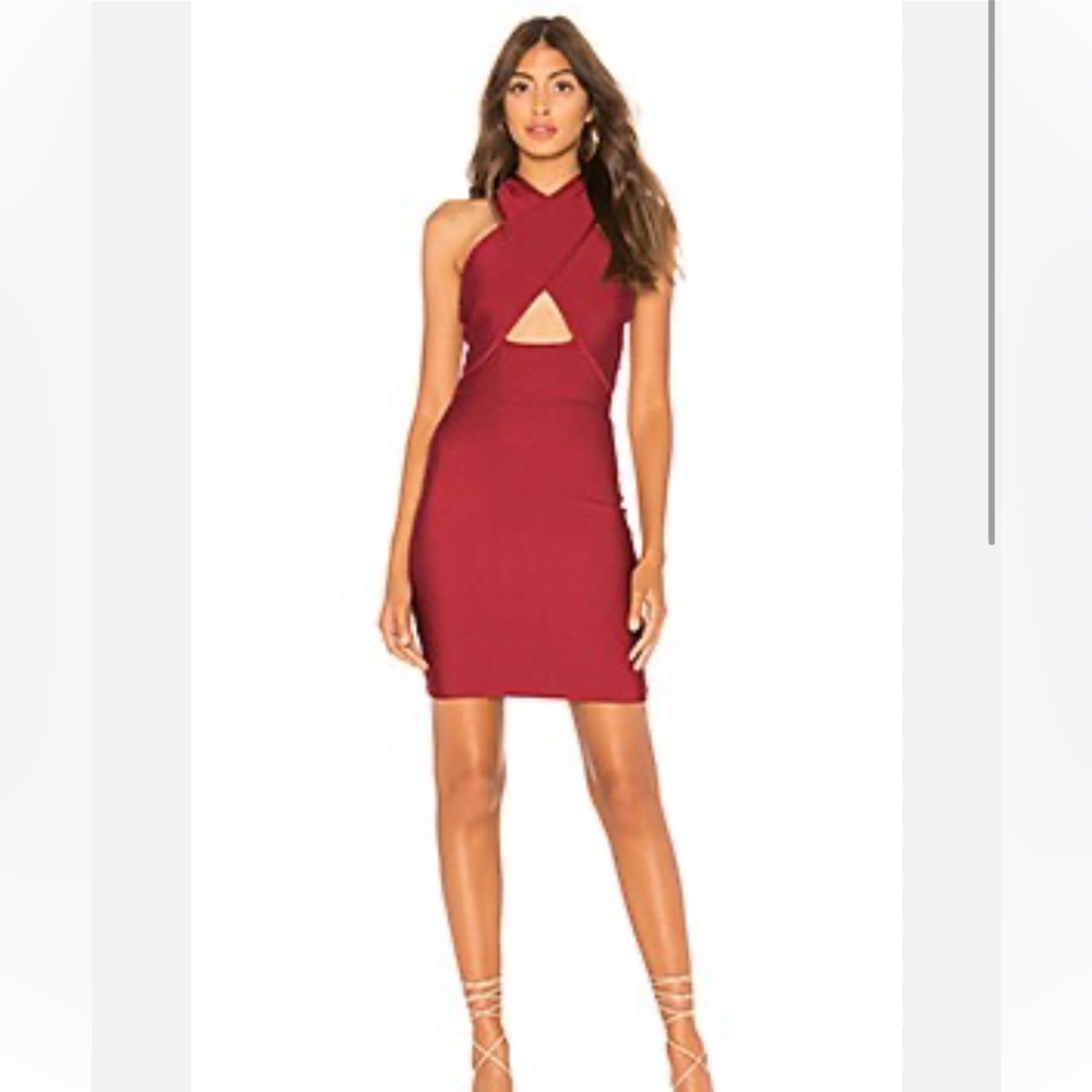 REVOLVE Red Halter Mini Dress